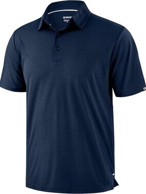 Men's Navy Blue Golf Shirt Short Sleeve Dry Fit Moisture Wicking Polo Top Active